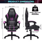 Sillón ergonómico de oficina y gaming Hoffree extragrande con masaje, reposapiés y ajustable para PC