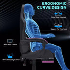 Sillón ergonómico de oficina y gaming Hoffree extragrande con masaje, reposapiés y ajustable para PC