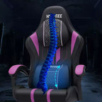 Sillón ergonómico de oficina y gaming Hoffree extragrande con masaje, reposapiés y ajustable para PC
