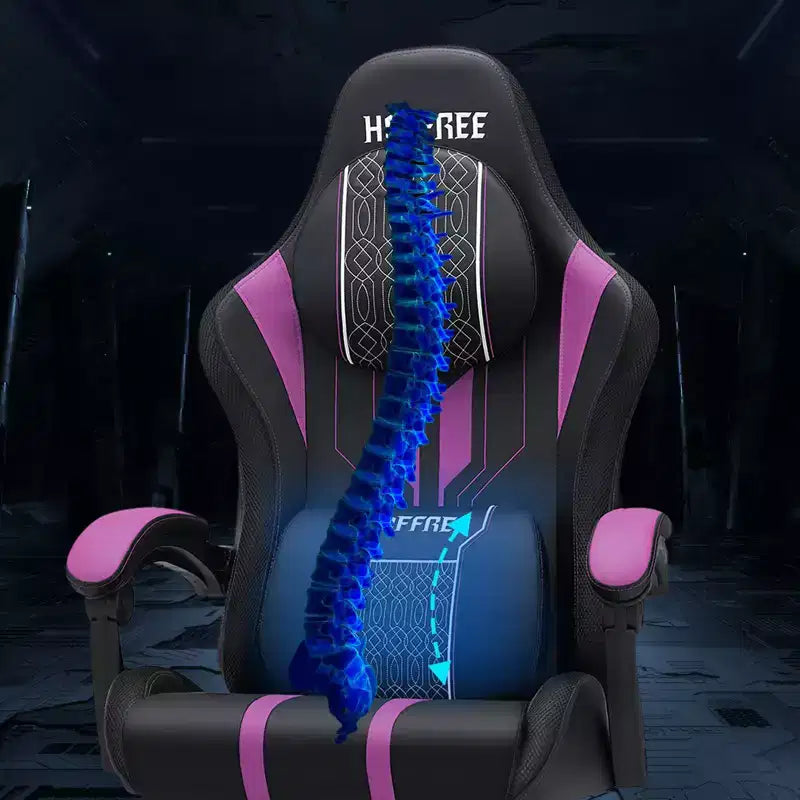 Sillón ergonómico de oficina y gaming Hoffree extragrande con masaje, reposapiés y ajustable para PC