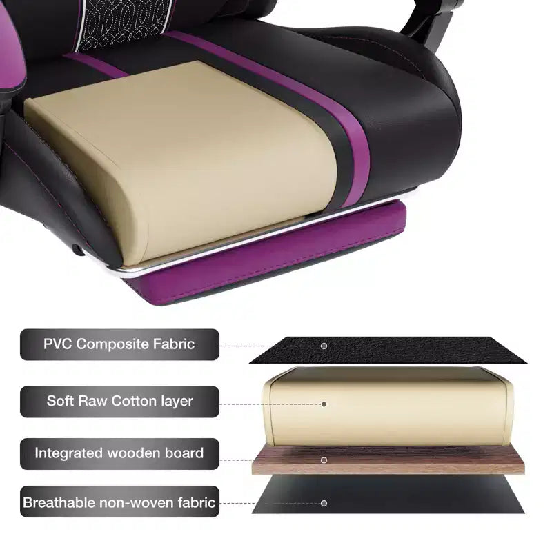 Sillón ergonómico de oficina y gaming Hoffree extragrande con masaje, reposapiés y ajustable para PC
