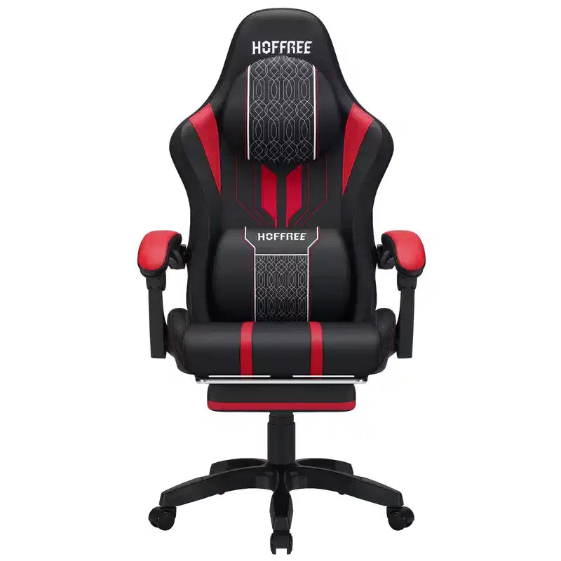 Sillón ergonómico de oficina y gaming Hoffree extragrande con masaje, reposapiés y ajustable para PC