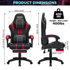 Sillón ergonómico de oficina y gaming Hoffree extragrande con masaje, reposapiés y ajustable para PC