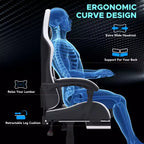 Sillón ergonómico de oficina y gaming Hoffree extragrande con masaje, reposapiés y ajustable para PC