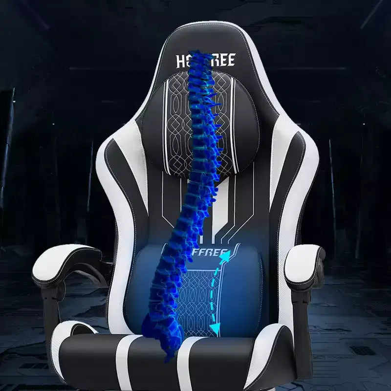 Sillón ergonómico de oficina y gaming Hoffree extragrande con masaje, reposapiés y ajustable para PC