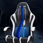 Sillón ergonómico de oficina y gaming Hoffree extragrande con masaje, reposapiés y ajustable para PC