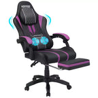 Sillón ergonómico de oficina y gaming Hoffree extragrande con masaje, reposapiés y ajustable para PC