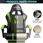 Sillón de masaje Hoffree extra grande para videojuegos, silla ergonómica de oficina para PC con altavoz Bluetooth y luz RGB