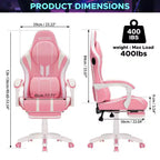 Sillón de masaje Hoffree extra grande para videojuegos, silla ergonómica de oficina para PC con altavoz Bluetooth y luz RGB