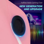 Sillón de masaje Hoffree extra grande para videojuegos, silla ergonómica de oficina para PC con altavoz Bluetooth y luz RGB
