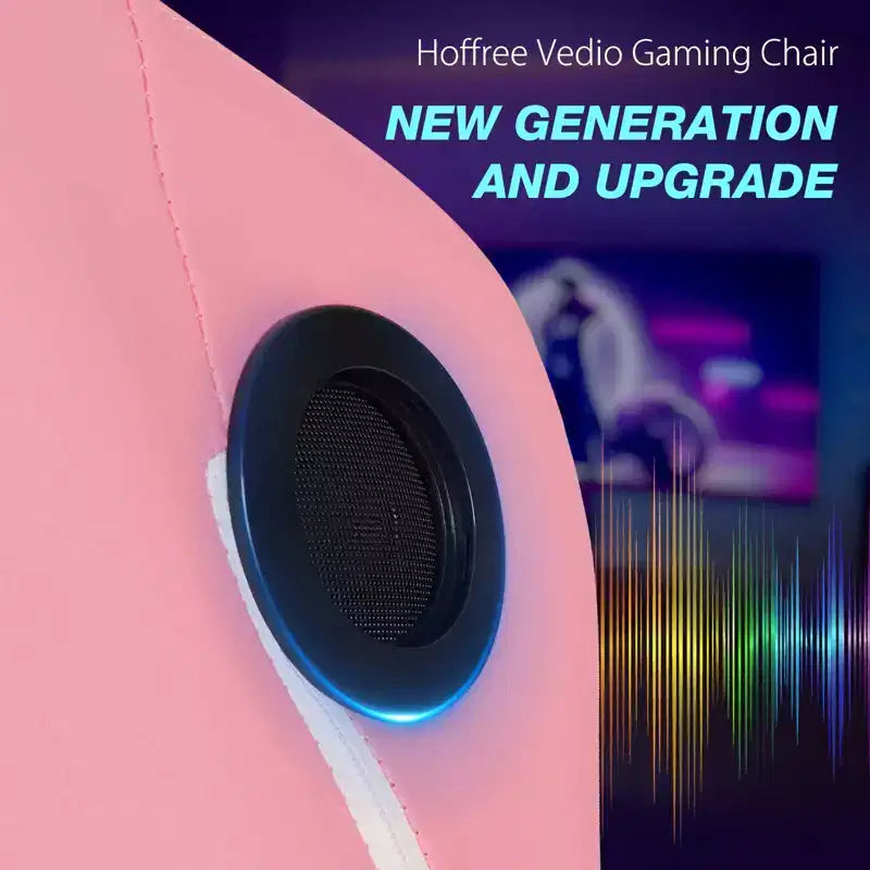 Sillón de masaje Hoffree extra grande para videojuegos, silla ergonómica de oficina para PC con altavoz Bluetooth y luz RGB
