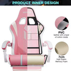 Sillón de masaje Hoffree extra grande para videojuegos, silla ergonómica de oficina para PC con altavoz Bluetooth y luz RGB