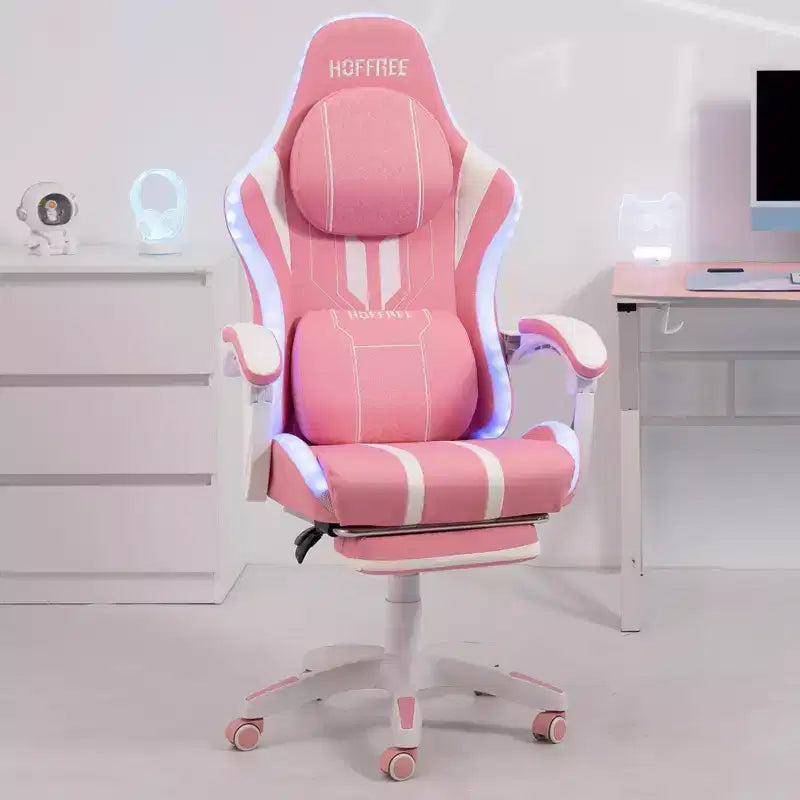 Sillón de masaje Hoffree extra grande para videojuegos, silla ergonómica de oficina para PC con altavoz Bluetooth y luz RGB