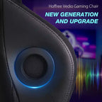 Sillón de masaje Hoffree extra grande para videojuegos, silla ergonómica de oficina para PC con altavoz Bluetooth y luz RGB