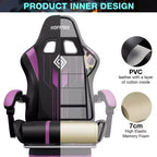 Sillón de masaje Hoffree extra grande para videojuegos, silla ergonómica de oficina para PC con altavoz Bluetooth y luz RGB