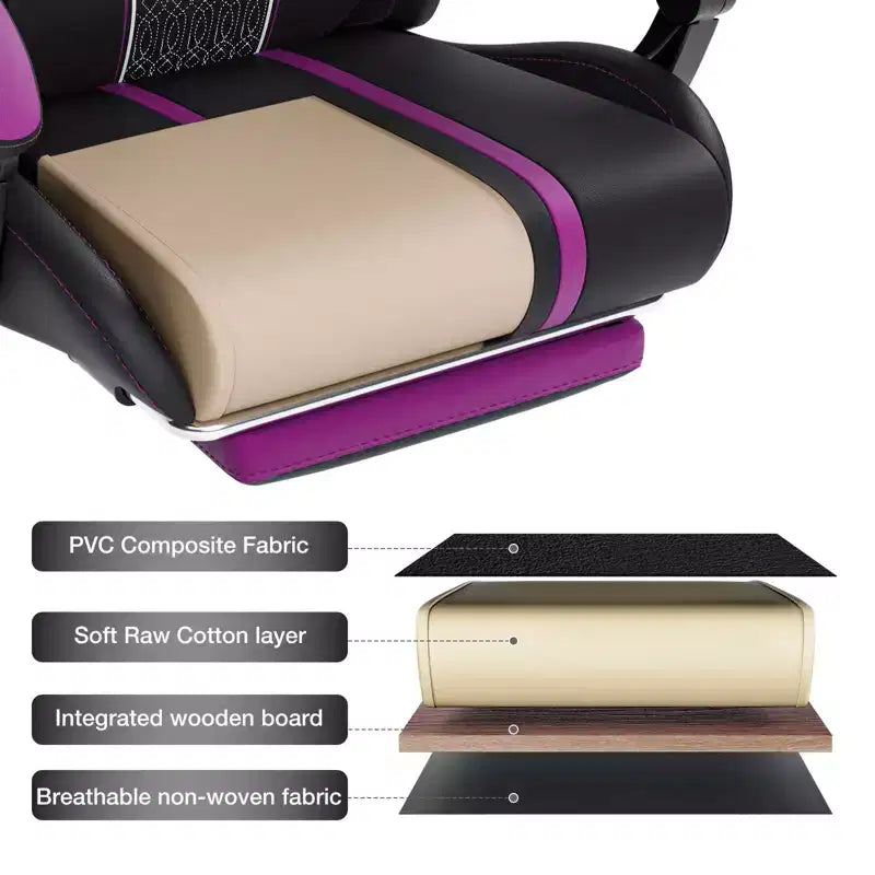 Sillón de masaje Hoffree extra grande para videojuegos, silla ergonómica de oficina para PC con altavoz Bluetooth y luz RGB