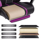Sillón de masaje Hoffree extra grande para videojuegos, silla ergonómica de oficina para PC con altavoz Bluetooth y luz RGB