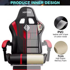 Sillón de masaje Hoffree extra grande para videojuegos, silla ergonómica de oficina para PC con altavoz Bluetooth y luz RGB
