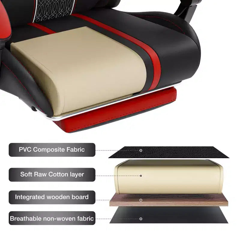 Sillón de masaje Hoffree extra grande para videojuegos, silla ergonómica de oficina para PC con altavoz Bluetooth y luz RGB