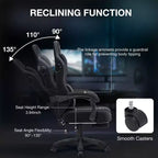 Silla Gaming de Masaje Ergonómica de Oficina para PC Hoffree con Tejido Transpirable, Altavoz Bluetooth y Reposapiés