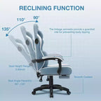 Silla Gaming de Masaje Ergonómica de Oficina para PC Hoffree con Tejido Transpirable, Altavoz Bluetooth y Reposapiés