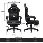 Silla Gaming de Masaje Ergonómica de Oficina para PC Hoffree con Tejido Transpirable, Altavoz Bluetooth y Reposapiés