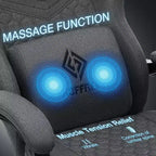 Silla Gaming de Masaje Ergonómica de Oficina para PC Hoffree con Tejido Transpirable, Altavoz Bluetooth y Reposapiés
