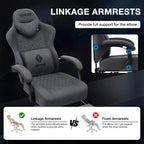 Silla Gaming de Masaje Ergonómica de Oficina para PC Hoffree con Tejido Transpirable, Altavoz Bluetooth y Reposapiés