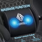 Silla Gaming de Masaje Ergonómica de Oficina para PC Hoffree con Tejido Transpirable, Altavoz Bluetooth y Reposapiés