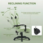 Silla Gaming de Masaje Ergonómica de Oficina para PC Hoffree con Tejido Transpirable, Altavoz Bluetooth y Reposapiés