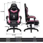 Silla Gaming de Masaje Ergonómica de Oficina para PC Hoffree con Tejido Transpirable, Altavoz Bluetooth y Reposapiés