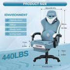 Sillón de masaje Hoffree de piel para juegos, silla ergonómica de oficina para PC con altavoz Bluetooth y reposapiés