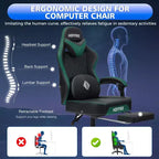 Sillón de masaje Hoffree de piel para juegos, silla ergonómica de oficina para PC con altavoz Bluetooth y reposapiés