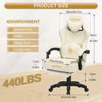 Sillón de masaje Hoffree de piel para juegos, silla ergonómica de oficina para PC con altavoz Bluetooth y reposapiés
