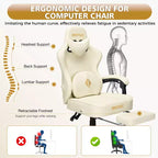 Sillón de masaje Hoffree de piel para juegos, silla ergonómica de oficina para PC con altavoz Bluetooth y reposapiés