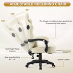 Sillón de masaje Hoffree de piel para juegos, silla ergonómica de oficina para PC con altavoz Bluetooth y reposapiés