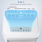 Aire acondicionado portátil R.W.FLAME de 8,000 BTU con control remoto, 3 en 1 con pantalla digital, temporizador de 24 horas, kit de instalación para el hogar