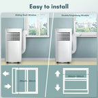 Aire acondicionado portátil R.W.FLAME de 8,000 BTU con control remoto, 3 en 1 con pantalla digital, temporizador de 24 horas, kit de instalación para el hogar
