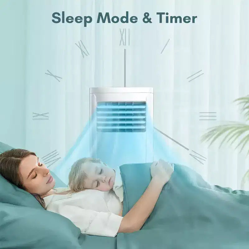 Aire acondicionado portátil R.W.FLAME de 8,000 BTU con control remoto, 3 en 1 con pantalla digital, temporizador de 24 horas, kit de instalación para el hogar