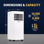Aire Acondicionado Portátil, Deshumidificador y Ventilador Newair de 10,000 BTU