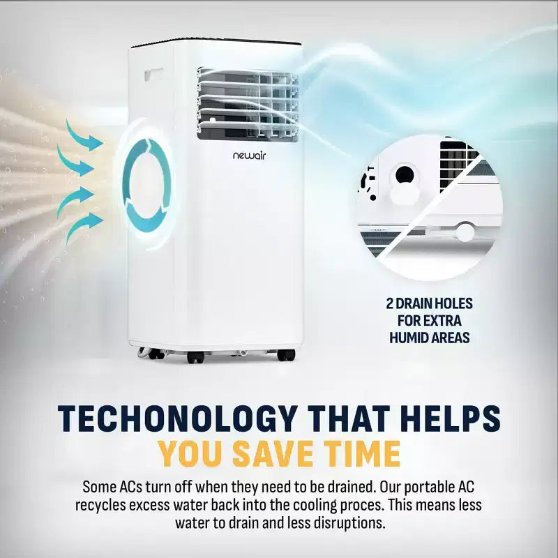 Aire Acondicionado Portátil, Deshumidificador y Ventilador Newair de 10,000 BTU