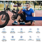 Bicicleta eléctrica para adultos, Ebike plegable con neumáticos gruesos de 20 x 4.0, batería extraíble de 48 V y 7 velocidades, ideal para ir al trabajo