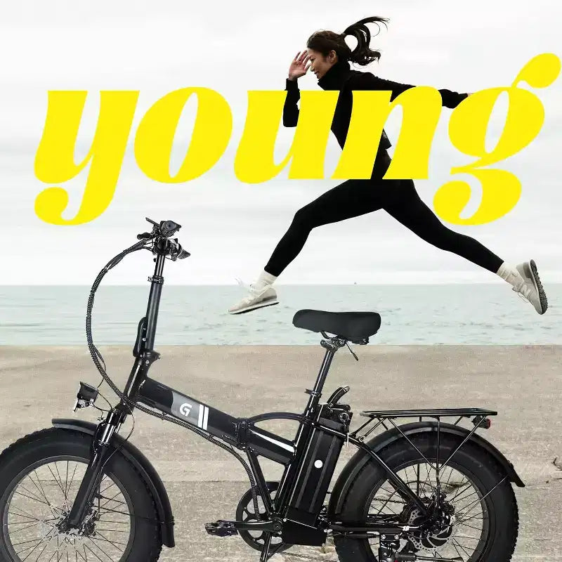 Bicicleta eléctrica para adultos, Ebike plegable con neumáticos gruesos de 20 x 4.0, batería extraíble de 48 V y 7 velocidades, ideal para ir al trabajo