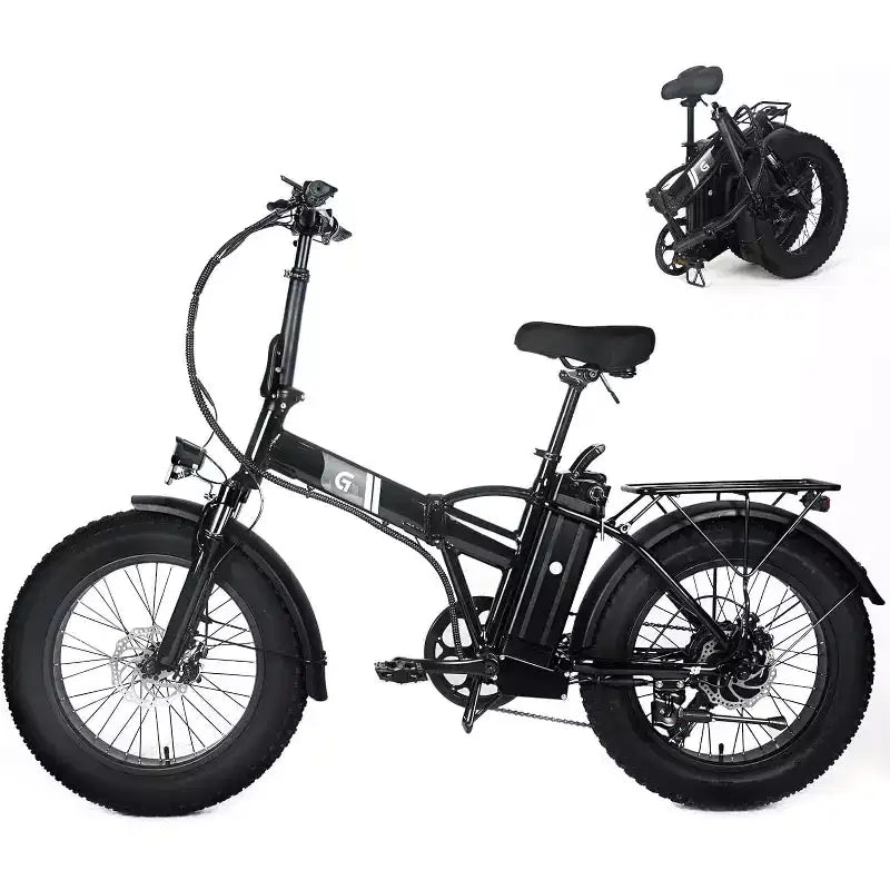 Bicicleta eléctrica para adultos, Ebike plegable con neumáticos gruesos de 20 x 4.0, batería extraíble de 48 V y 7 velocidades, ideal para ir al trabajo