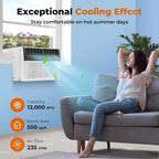 Aire Acondicionado de Ventana de 12000 BTU, Unidad de Ventana 3 en 1 para Enfriar Habitaciones de hasta 51 m², Modo de Ahorro de Energía, 3 Velocidades de Ventilador y Funcionamiento Silencioso