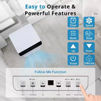 Unidad de aire acondicionado Garvee de 8000 BTU con funciones de enfriamiento, deshumidificación y ventilador para habitaciones y oficinas, color blanco