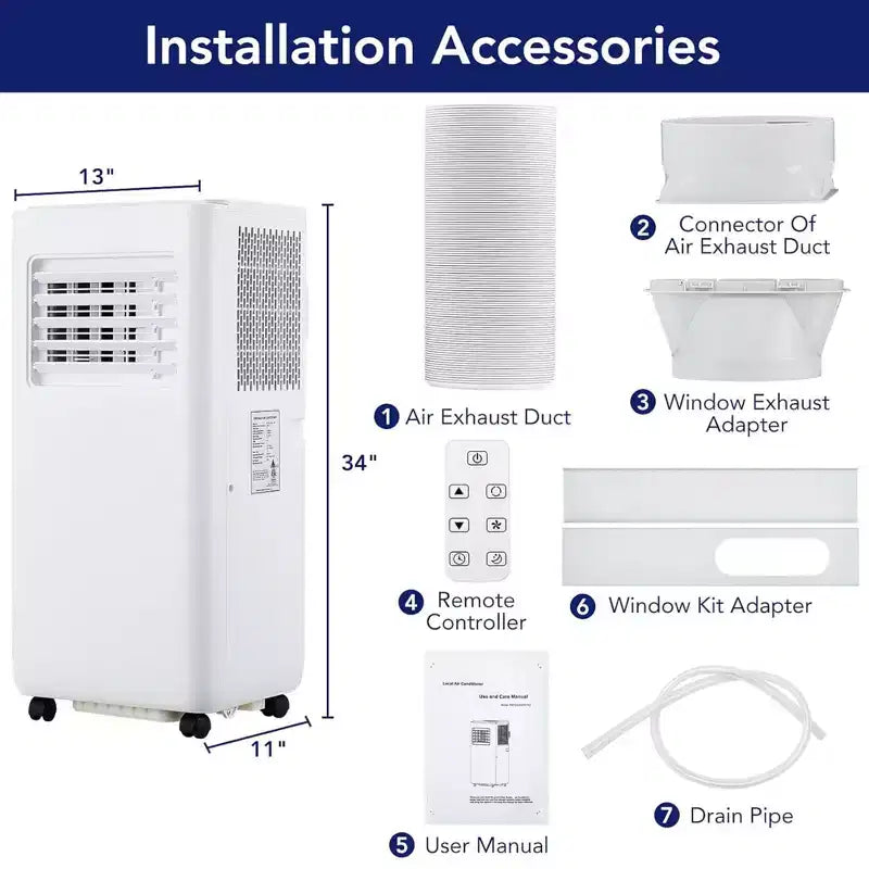 Aire Acondicionado Inteligente Garvee de 10000 BTU con Control Remoto, Enfría Habitaciones de hasta 450 pies cuadrados, Blanco