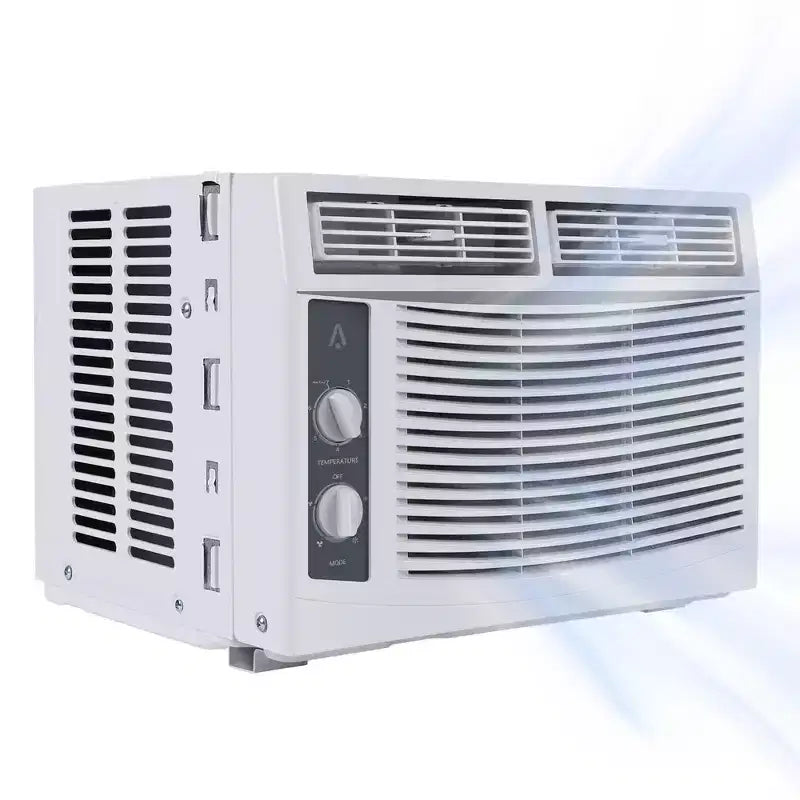 Aire Acondicionado de Ventana Garvee de 5000 BTU con Controles Mecánicos y Filtro Reutilizable, Blanco