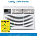 Aire acondicionado de ventana de 8000 BTU, unidad de CA 3 en 1 con control inteligente por aplicación y deshumidificador y 3 velocidades de ventilador y control remoto, enfría habitaciones de hasta 32.5 m²