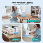 Ventilador portátil de aire frío HiCOZY con rociador, mini aire acondicionado, enfriador de aire, humidificador para escritorio